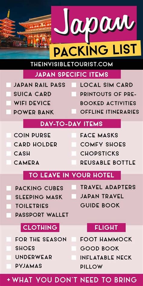 best things to pack for japan.